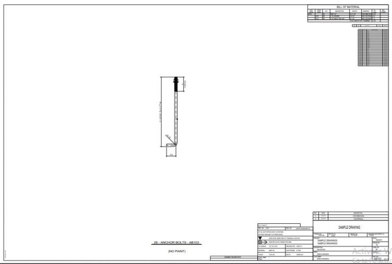 Helix Rack Rear View Drawing SAMPLE DRAWINGS – HelixCad Detailing Services