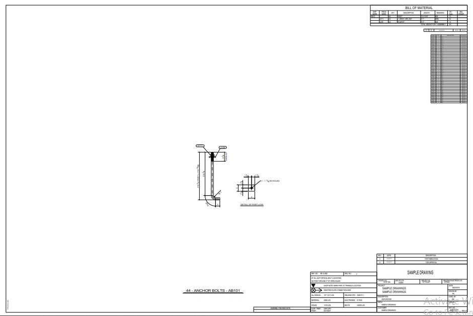 Helix Rack Rear View Drawing SAMPLE DRAWINGS – HelixCad Detailing Services